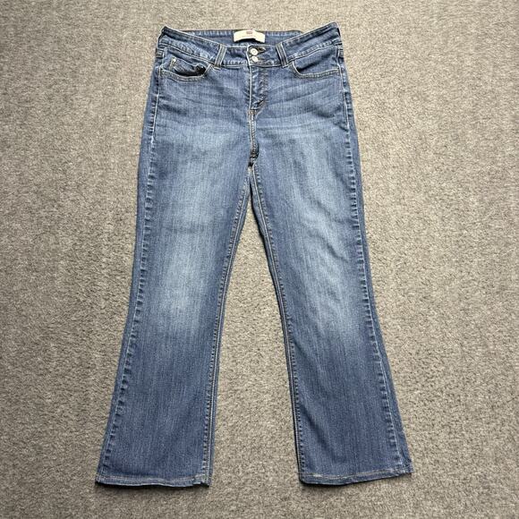 Levis 526 Jeans Womens 8 Blue Slender Boot Medium Wash Flap Pocket Mid Rise - Picture 1 of 9